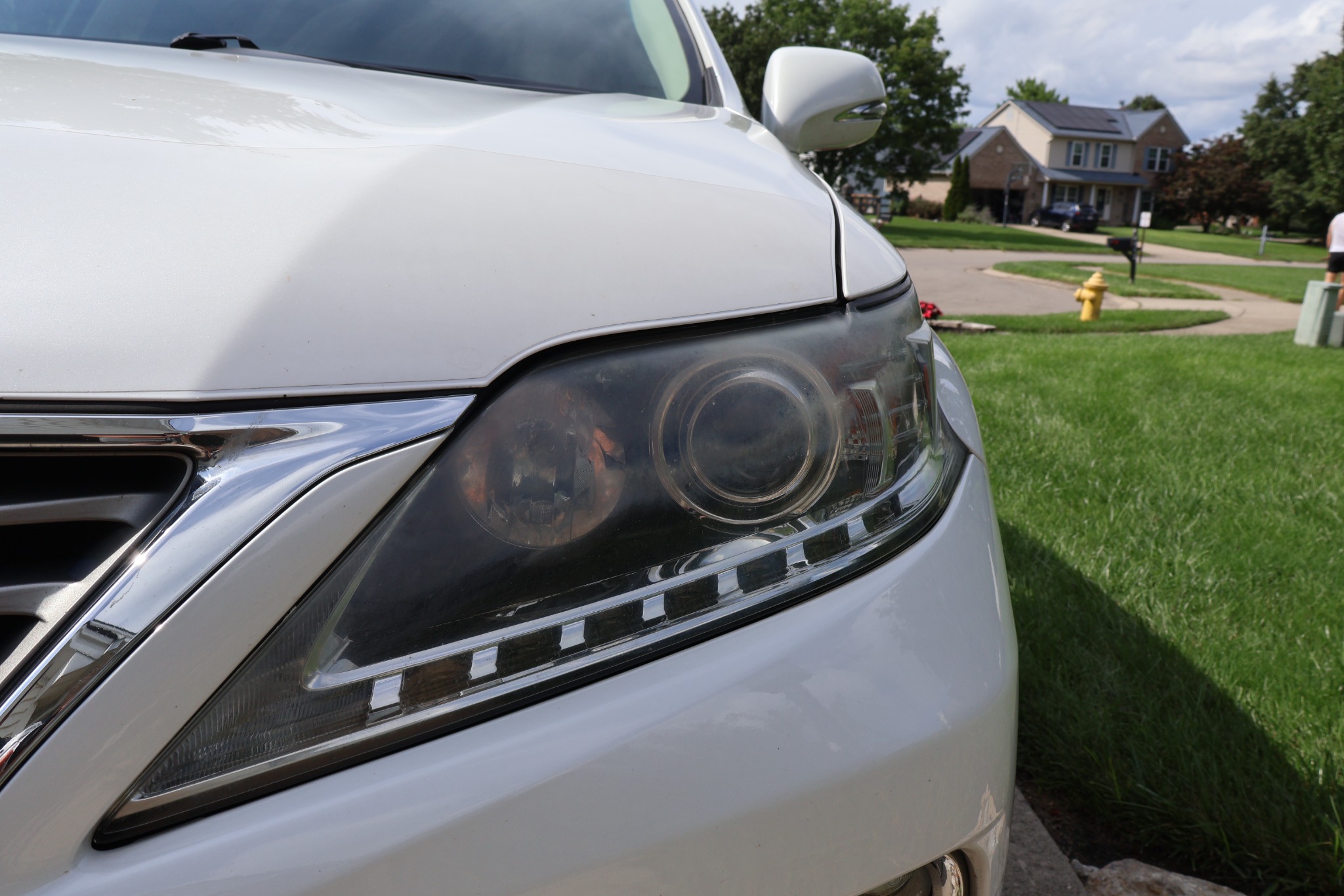 Before Lexus headlight restoration