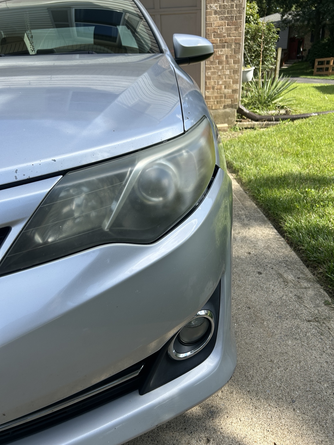 Before Toyota Camry headlight restoration